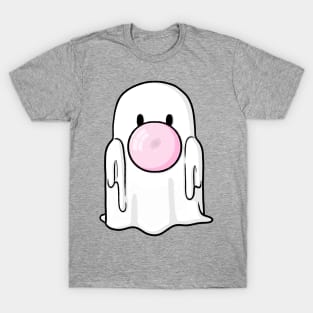 Bubblegum Blowing Ghost Digital Illustration T-Shirt